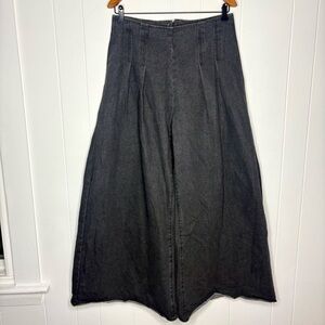 VTG Wide Leg Balloon Pants Jeans Dark Denim Zip Up Back Size 32” Grunge Hip Hop